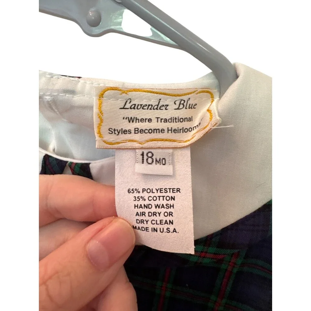 Vintage navy plaid Boys Lavender Blue Heirloom Short-all Romper Size 18 months